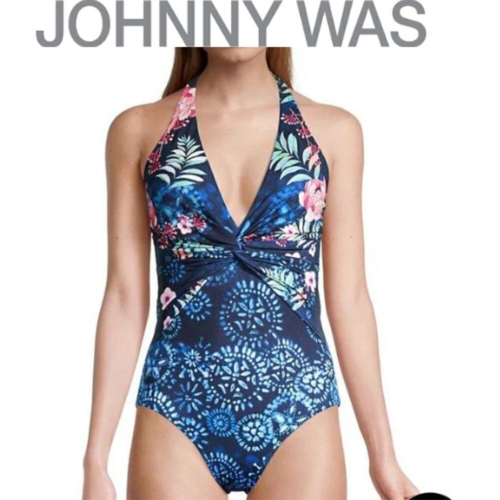 Johnny Was Annia Twist Floral One-Piece Swimsuit Size XS